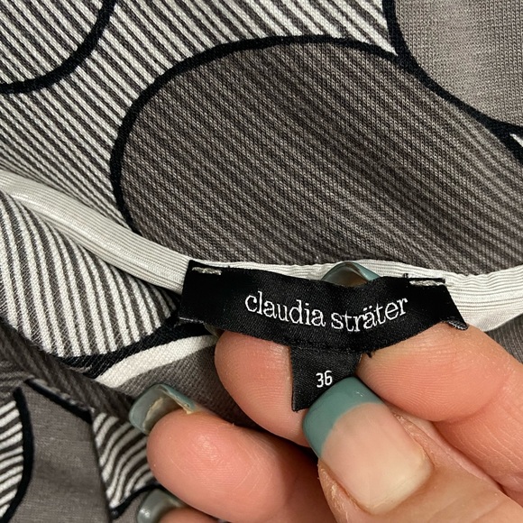 Claudia Strater Full A-Line Skirt Gray Polka Dots Size 36 - Picture 2 of 5